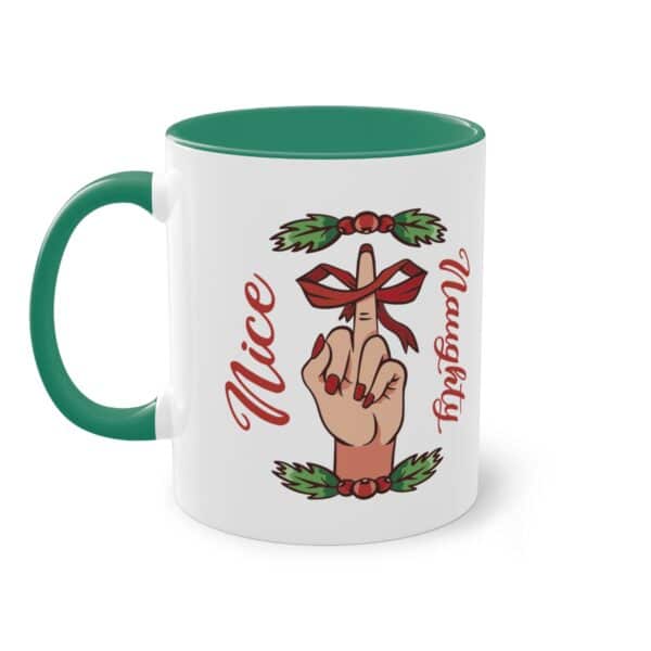 Böse und Brav im Weihnachtsstil: Naughty & Nice Tasse