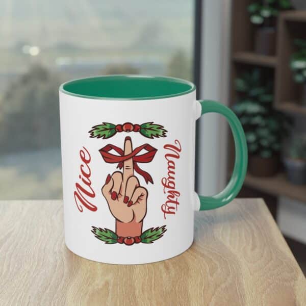 Böse und Brav im Weihnachtsstil: Naughty & Nice Tasse