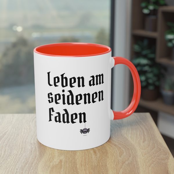 Leben am seidenen Faden - Vogelspinnen Tasse mit lustigen Spruch