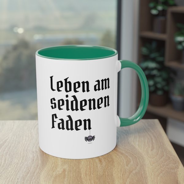 Leben am seidenen Faden - Vogelspinnen Tasse mit lustigen Spruch