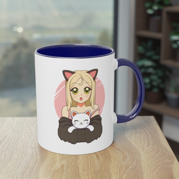 Katzenliebe im Manga-Stil - Die Anime Girl & Katzenfreundschaft Tasse