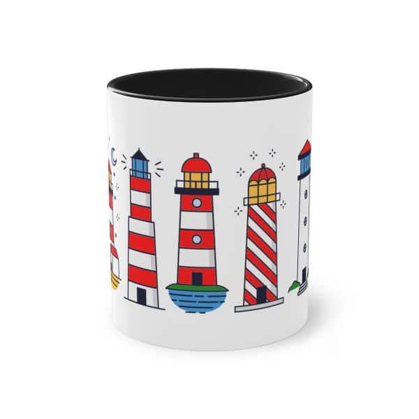 Die Nordsee Leuchtturm Tasse mit Leuchtturmpanorama