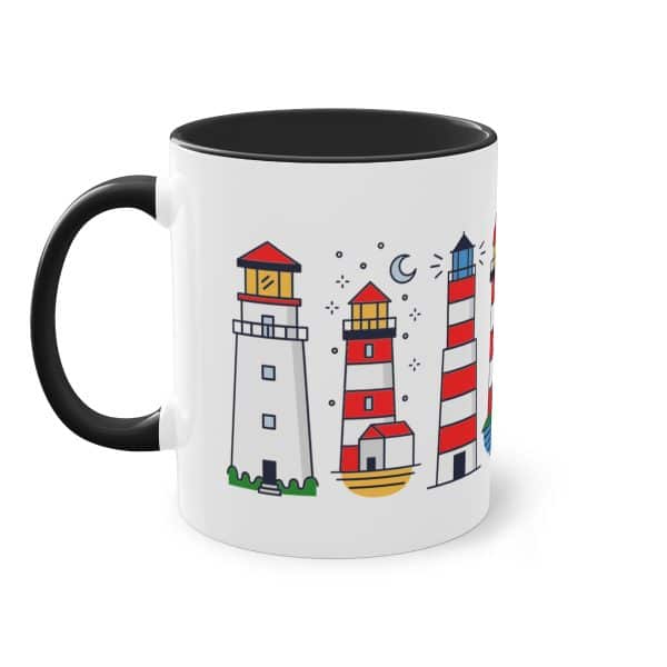 Die Nordsee Leuchtturm Tasse mit Leuchtturmpanorama