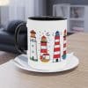 Die Nordsee Leuchtturm Tasse mit Leuchtturmpanorama