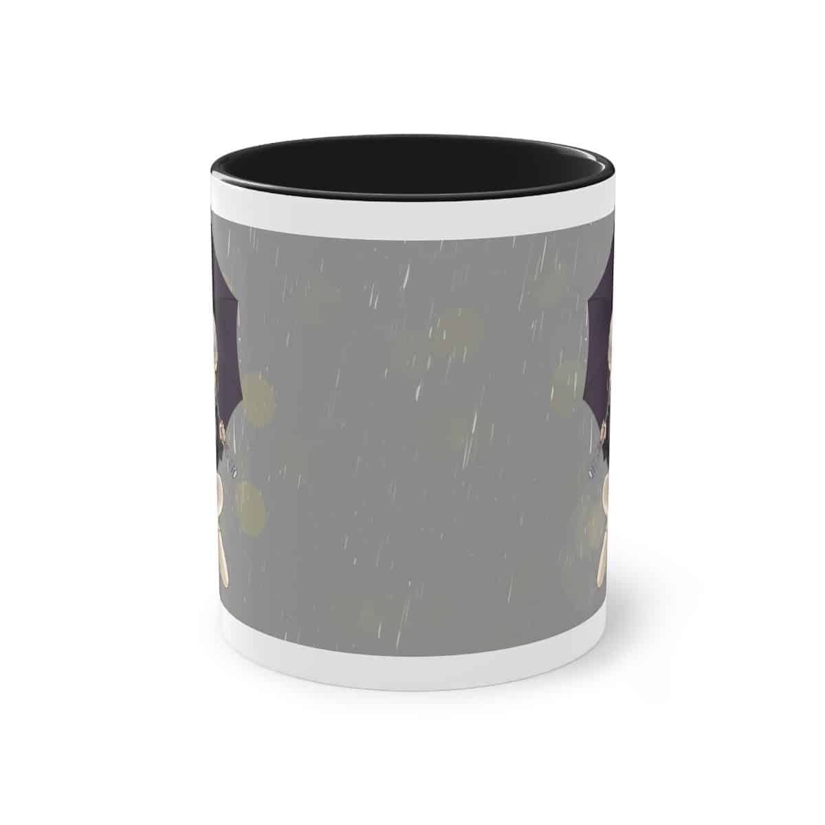 Regenschirm-Melancholie - Die Tasse mit dem verträumten Anime-Mädchen