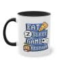 Eat, sleep, game, respawn - Die ultimative Gamer-Pixel-Tasse