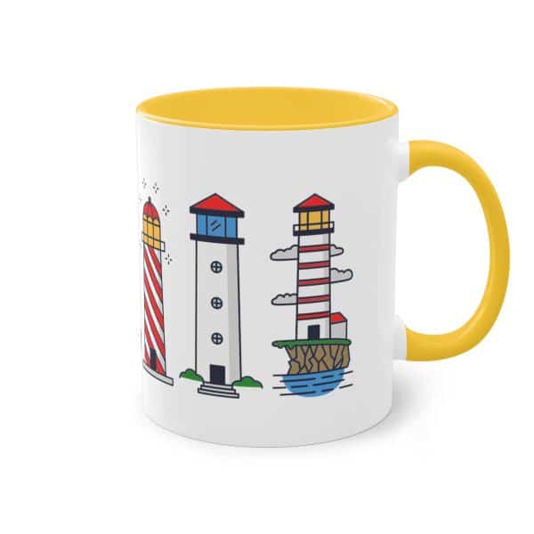 Die Nordsee Leuchtturm Tasse mit Leuchtturmpanorama