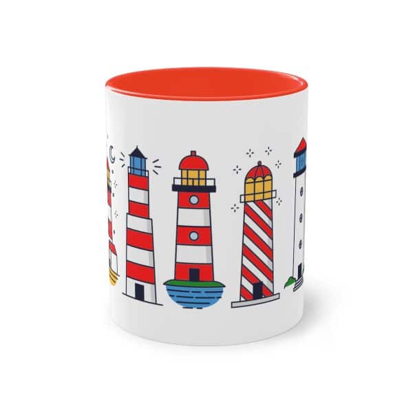 Die Nordsee Leuchtturm Tasse mit Leuchtturmpanorama