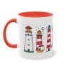 Die Nordsee Leuchtturm Tasse mit Leuchtturmpanorama