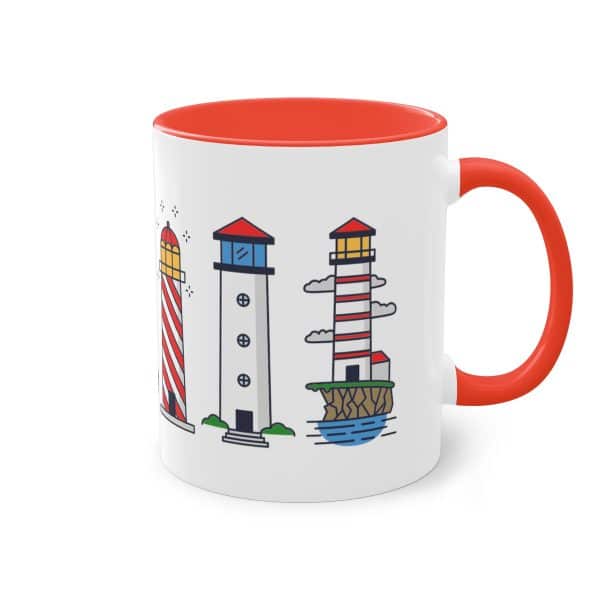 Die Nordsee Leuchtturm Tasse mit Leuchtturmpanorama