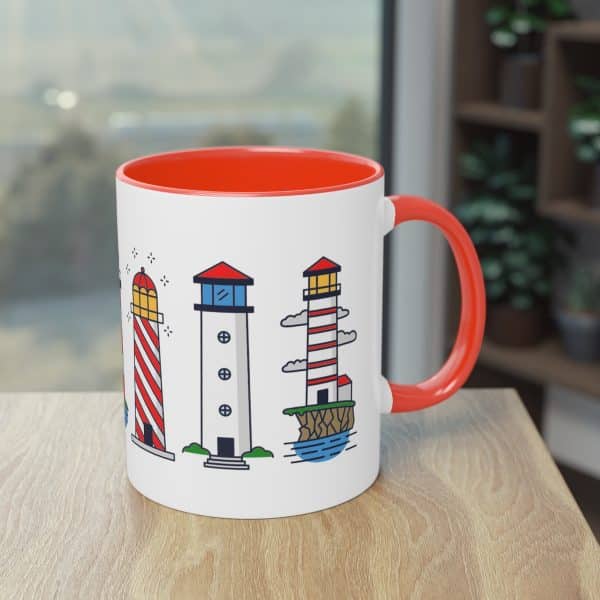 Die Nordsee Leuchtturm Tasse mit Leuchtturmpanorama