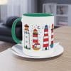 Die Nordsee Leuchtturm Tasse mit Leuchtturmpanorama