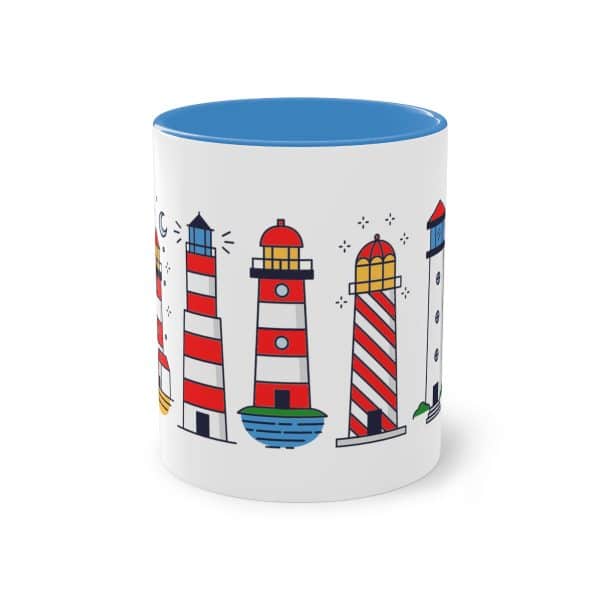 Die Nordsee Leuchtturm Tasse mit Leuchtturmpanorama