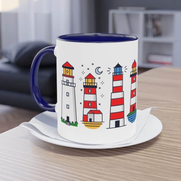 Die Nordsee Leuchtturm Tasse mit Leuchtturmpanorama