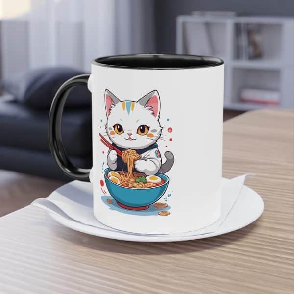 Kawaii Katze mit Ramen - Die Anime-Tasse mit Katzenmotiv