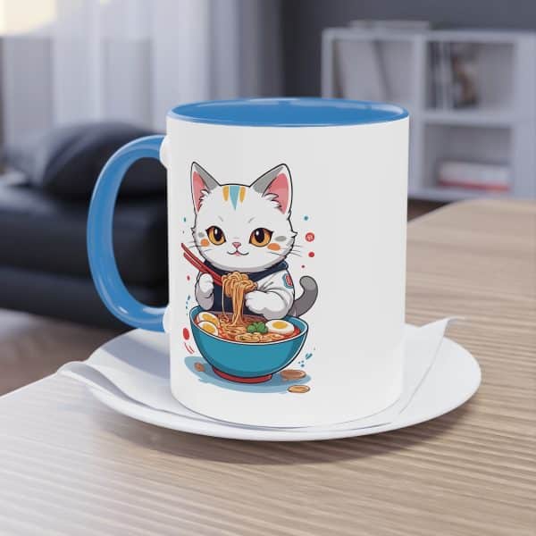 Kawaii Katze mit Ramen - Die Anime-Tasse mit Katzenmotiv