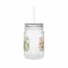 Mason Jar Trinkglas mit Blumendesign