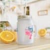 Mason Jar Trinkglas mit Schmetterlingsdesign