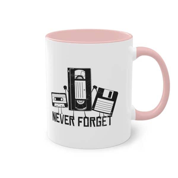 Never Forget Tasse - Retro Diskette/VHS/Kassette Keramik Tasse