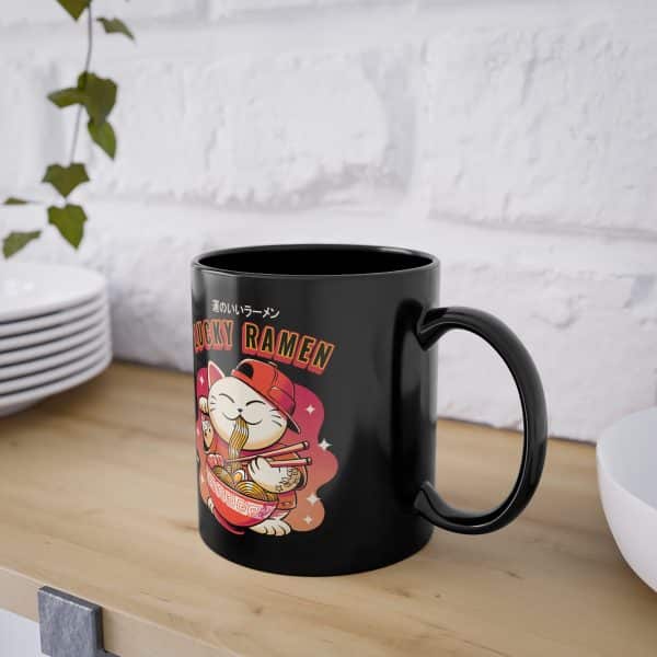 Lucky Ramen Tasse - Lustige Anime/Manga Tasse mit Glückskatze