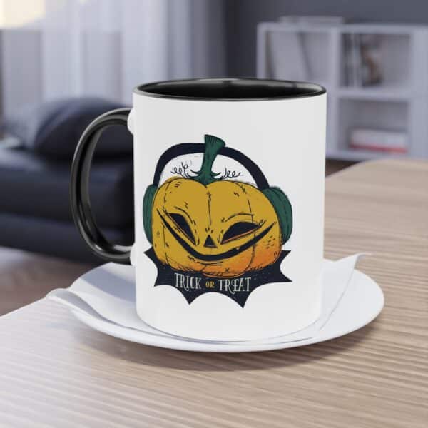 Trick or Treat Kürbis Tasse - Coole Halloween Keramik Tasse