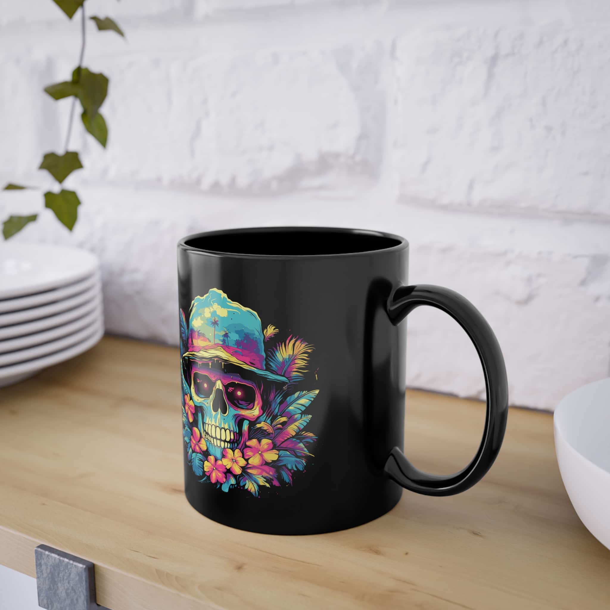 Sommer-Halloween Totenkopf Tasse - Coole Keramik Tasse für Gruselfans