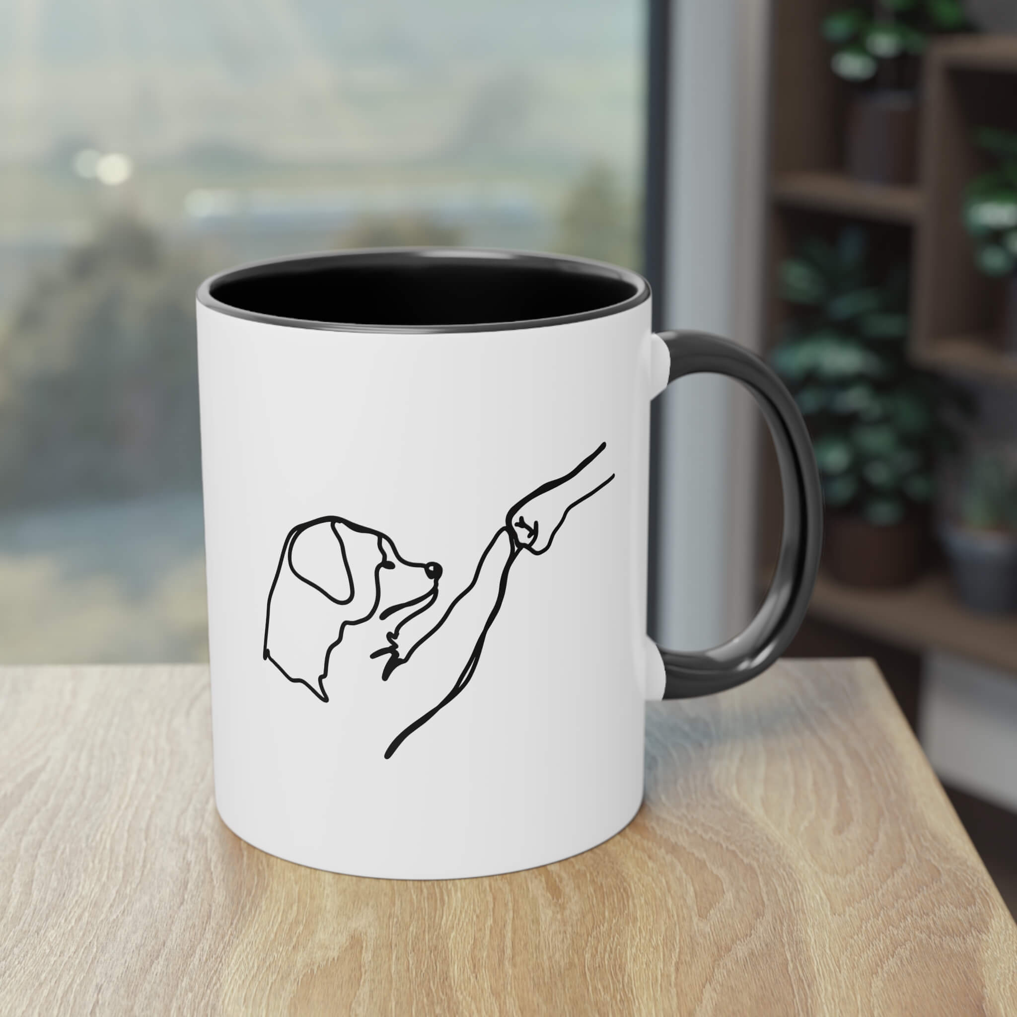 Minimalistische Hunde Tasse - "Hand in Pfote" Design für Hundeliebhaber