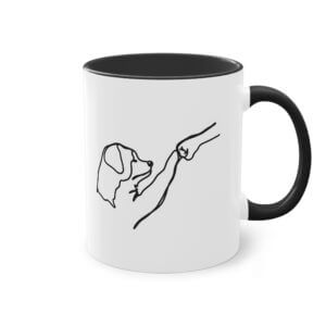 Minimalistische Hunde Tasse - "Hand in Pfote" Design für Hundeliebhaber