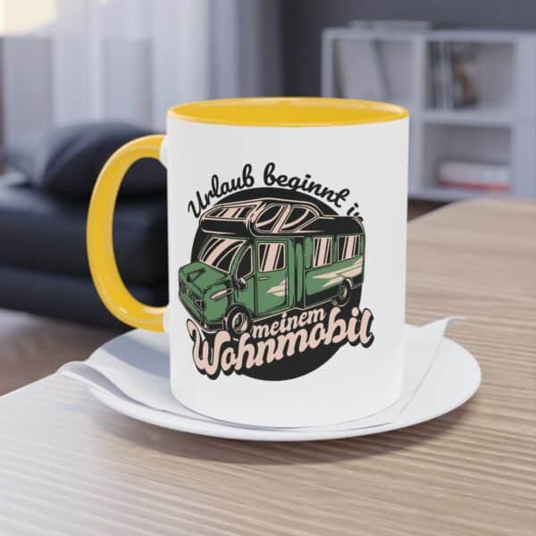 Camping Wohnmobil Tasse - "Urlaub beginnt in meinem Wohnmobil"