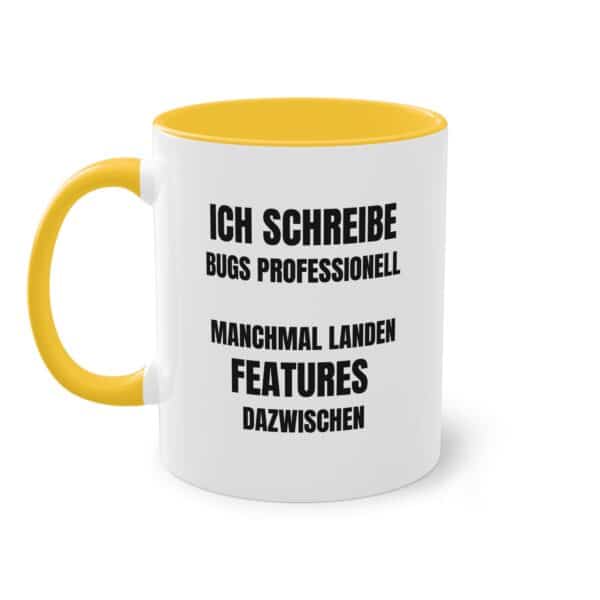 Programmierer Tasse - "Ich schreibe Bugs professionell"