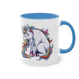 Kotzendes Einhorn Tasse - Lustiges und buntes Design für gute Laune